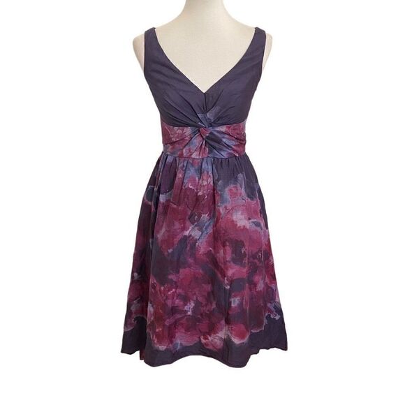 Lela Rose Neiman Marcus x Target Purple Fit & Flare Abstract Watercolor Dress 2 - Picture 1 of 6